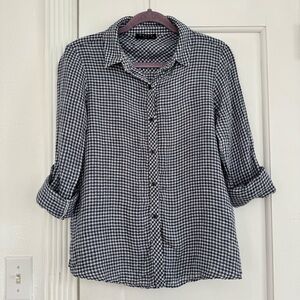 Maven West Navy and White Checkered Women’s Shirt
